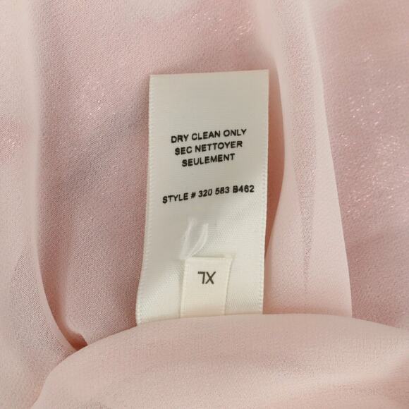 Rebecca Taylor Top Womens XL Pink Metallic Floral Blouse Silk Blend Lined New - Picture 13 of 13